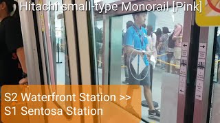 SDC Hitachi Monorail Pink Waterfront Station  Sentosa Station Mainland bound [upl. by Early]