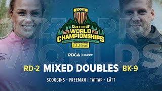 2023 PDGA Pro Worlds  MIXED DOUBLES  R2B9 Lead Card  Scoggins  Freeman  Tattar  Lätt [upl. by Anahsar]