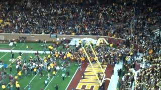 View from pressbox as fans storm field post Iowa [upl. by Portugal241]