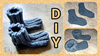 Pantoffeln  dicke Sofa  Socken stricken • DIY  Julebuergerfee [upl. by Mychal]