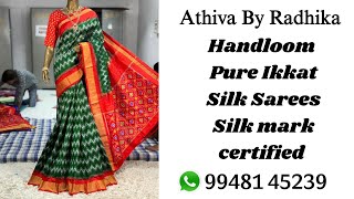 Handloom Pure Ikkat Silk Sarees pureikkat ikkat sarees [upl. by Suivatra]