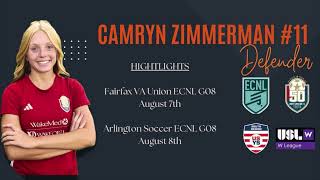 Camryn ZimmermanECNLClass of 2026Fairfax ECNL and Arlington ECNL78Sep2024 [upl. by Labotsirhc]