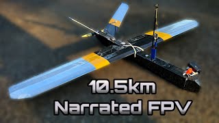 Narrated Long Range FPV  105km Lake Cruise  Airplane Setup amp Flight [upl. by Nnayelhsa]