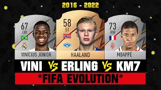 Haaland VS Mbappe VS Vinicius JR FIFA EVOLUTION 😢💔 FIFA 16  FIFA 22 [upl. by Wan944]