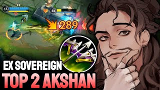 WILD RIFT AKSHAN  TOP 2 AKSHAN GAMEPLAY  EX SOVEREIGN RANKED [upl. by Haramat]