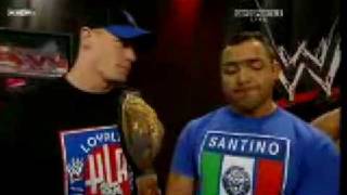 Santino Marella Backstage With John Cena [upl. by Dlareg989]