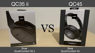 2021 Comparison  Bose QC35ii vs Bose QC45  QuietComfort 35ii vs QuietComfort 45 [upl. by Notlim]