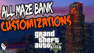 All Maze Bank Interior Customization and Feature Options GTA5 Finance and Felony [upl. by Nosirrah]