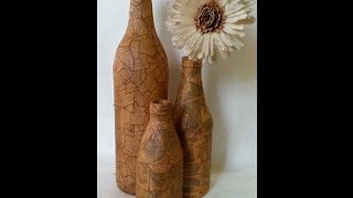 DIY Botella vintage  Masking tape Vintage bottle [upl. by Gaddi744]