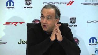 Sergio Marchionne 2014 NAIAS Broadcast Briefing Highlights [upl. by Semmes480]