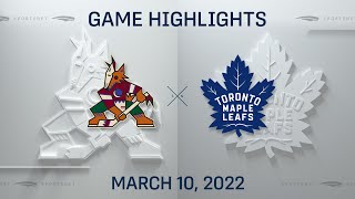 NHL Highlights  Coyotes vs Maple Leafs  Mar 10 2022 [upl. by Enerak788]