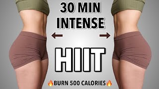 30 MIN INTENSE HIIT Workout  Burn 500 Calories  Full Body No Equipment  30x30 Day  8 [upl. by Llekcir]