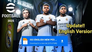 Efootball PES 2025 PPSSPP Android Version Bendezu Update Transfer English Version Camera PS5 [upl. by Etteuqram19]