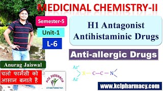 H1 Antagonist  Antihistamines  Anti allergic Drugs  L6 Unit1  Medicinal ChemistryII 5th Sem [upl. by Terag]