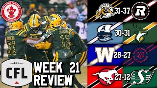 Week 21 Review 2024 CFL Season [upl. by Notgnillew199]