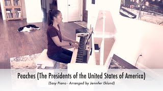 Peaches The Presidents of the United States of America  Easy Piano Sheet Music [upl. by Layod]