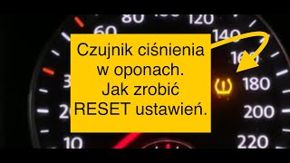 Reset kontrolki braku ciśnienia w oponach jak to zrobić  VW czujnik ciśnienia w oponach [upl. by Hodgson]