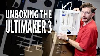 Ultimaker 3 3D Printer Unboxing and First Print [upl. by Htebsle]