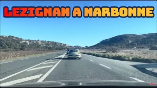 DE LÉZIGNAN A NARBONNE POV CAR DRIVING ROADTRIP [upl. by Schalles516]