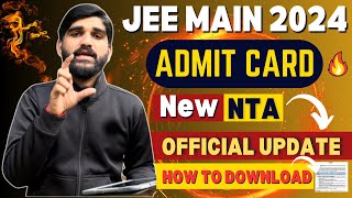 JEE Main 2024 Admit Card 🔥✅🚨  JEE Mains Admit Card 2024 How to Download JEE Main 2024 Admit Card [upl. by Trueman]