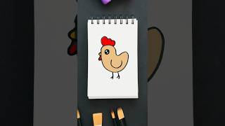 Rooster Drawing Easy [upl. by Euqitsym]