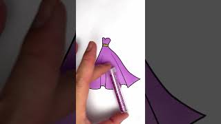 DIY glitter purple wedding dress sparkling shiny craft ideas for kids kids dress kidsart [upl. by Luapnaej]