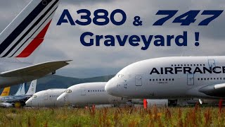 Airbus A380 amp Boeing 747 graveyard  Tarbes Airport  Tarmac Aerosave [upl. by Ahseyi]