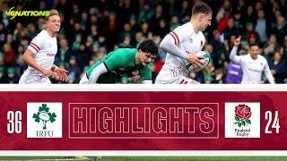 Six Nations U20 Highlights  Ireland v England [upl. by Drapehs802]