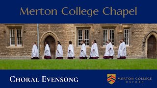 Choral Evensong on Wednesday 24 January 2024  from Merton College Chapel Oxford [upl. by Nniuqal953]