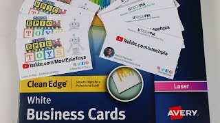 How to Print Business Cards at Home DEMO amp REVIEW Avery Clean Edge Business Cards [upl. by Ebeneser]