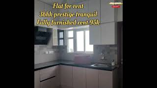 Flat for rent🏠 in prestige tranquil Gandipet realestate 3bedroomapartment dreamhome modern [upl. by Marga]