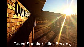 Guest Speaker Nick Betzing  November 10th 2024 [upl. by Enimsaj954]