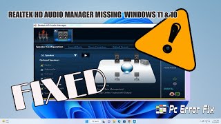 FIXED Realtek HD Audio Manager Missing Windows 11 amp 10  Working Tutorial  PC Error Fix [upl. by Chery]