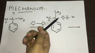 Mechanism of formation of Phenol from Cumene By Dr Manu Kaushal [upl. by Aihsiym]