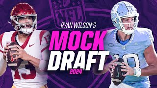 2024 NFL Mock Draft QBs go back to back at No 1 and No 2  CBS Sports [upl. by Tobiah403]