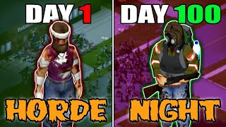 I Survived 100 DAYS In EKRON with HORDE NIGHT In Project Zomboid [upl. by Friedly553]