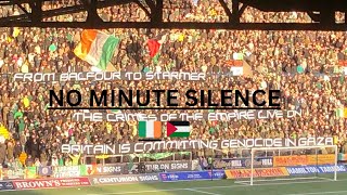 Celtic Fans Poppy Protest  Uk Crimes in Gaza [upl. by Nolra272]