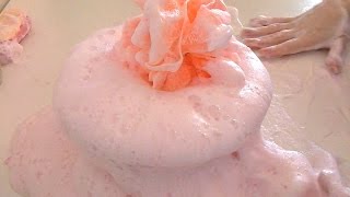 ASMR Wet Soap Scratching Loofah Lather Sounds Foam Hand Washing Sudsy Water АСМР мыло пена [upl. by Ahsilaf]