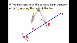 Construct a line perpendicular to a given line through a point ON the line compass [upl. by Chandos484]