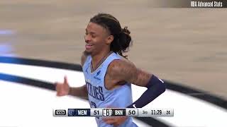 Ja Morant 25 pts 5 reb 9 ast vs Brooklyn Nets  20241104 [upl. by Neirb670]