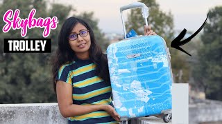 SkyBags Trolley Bag Unboxing  Skybags Trooper 55 Cms Polycarbonate Blue Hardsided Cabin Luggage [upl. by Neddra]