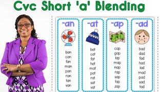 Short a Sound Word Families Level 1C  Blending cvc Sounds  Phonics  Rhyming Words  Spelling [upl. by Flanagan]