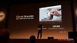 Cicret Bracelet at the Wearable Technologies Conference 2016 [upl. by Guadalupe257]