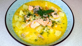 Schnelles Lachssuppe Rezept Sehr einfaches Rezept für Fischsuppe Lachssuppe mit Sahne [upl. by Llen662]