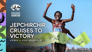 Triple half marathon crown for Jepchirchir  World Athletics Road Running Championships Riga 23 [upl. by Oiramrej]