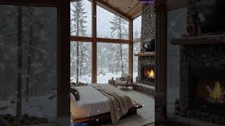 Cozy Winter Bedroom with Snowfall amp Relaxing Forest Sounds WinterCalm SnowfallSerenity Forest [upl. by Dleifrag]