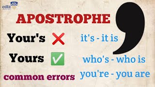 Apostrophepunctuation rules common errors sample sentences [upl. by Annis]