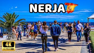 🇪🇦4K Nerja Spain HOLIDAY Destination  Walking Tour April 2023  Axarquía [upl. by Eadrahc]