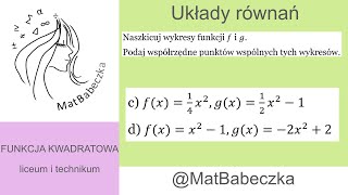 Naszkicuj wykresy funkcji f g Podaj współrzędne punktów wspólnych tych wykresówc fx14 x2gx [upl. by Yardley]