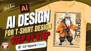 AI tshirt design  How to Make Anime T shirt design in Illustrator [upl. by Kimon127]